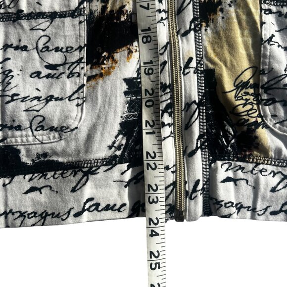 Onque Casual Paris Themed Lightweight Zip Jacket Size L - Picture 8 of 8